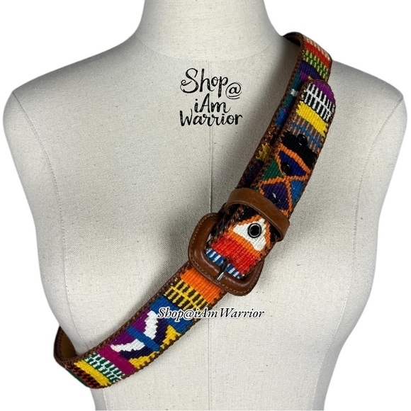 Guatemalan genuine leather hand made embroidered unisex belt *shop@iamwarrior main image 10